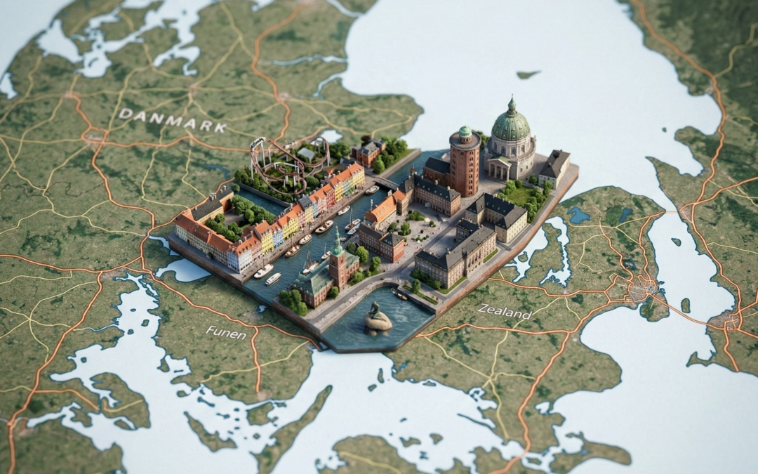 A realistic, highly detailed geographic map viewed from above